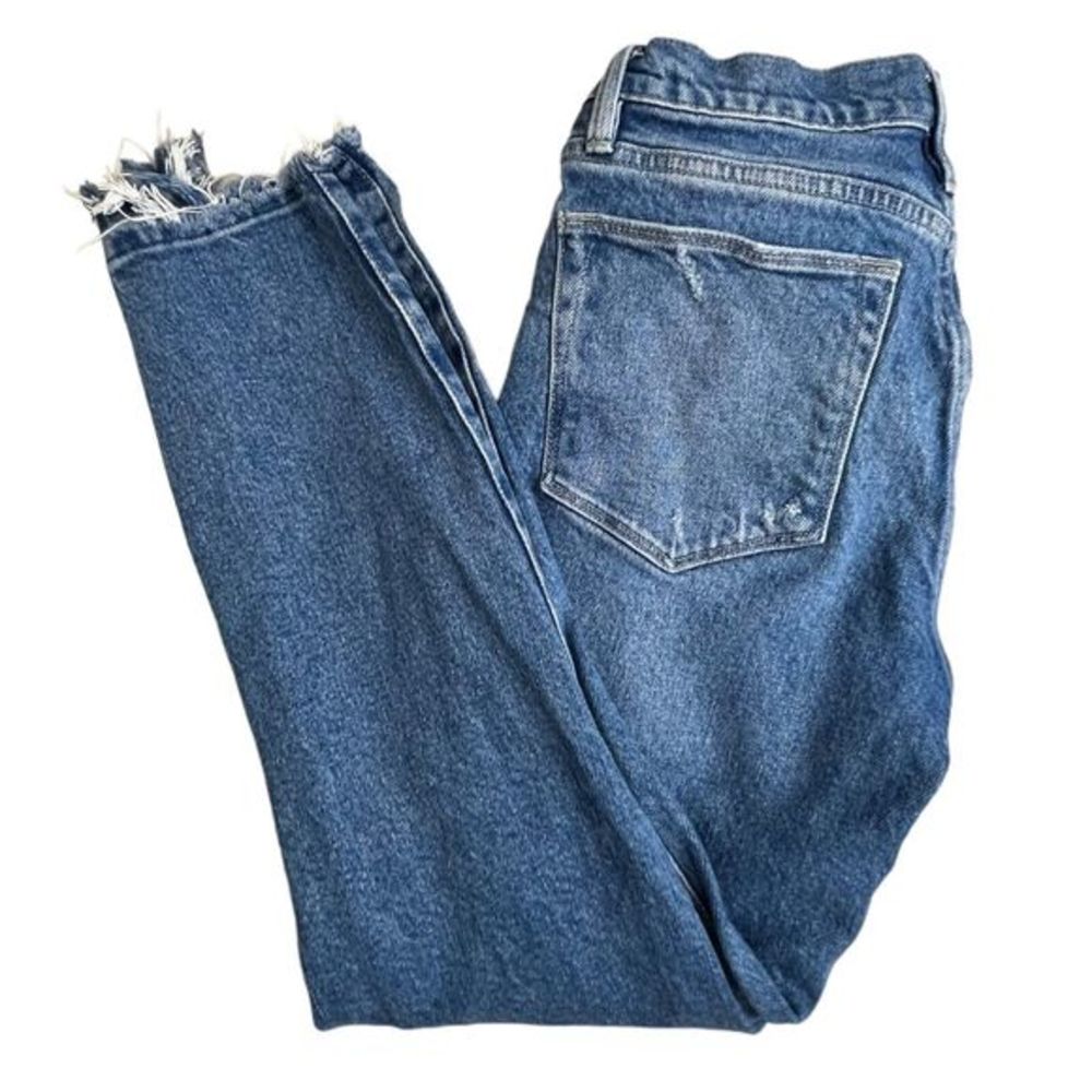Frame Womens Medium Wash Mid Rise Distressed Le High Skinny Crop Jeans 26